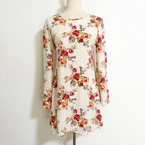 Band of Gypsies Zoe & Rose Floral Open Back Flare Sleeve Mini Dress